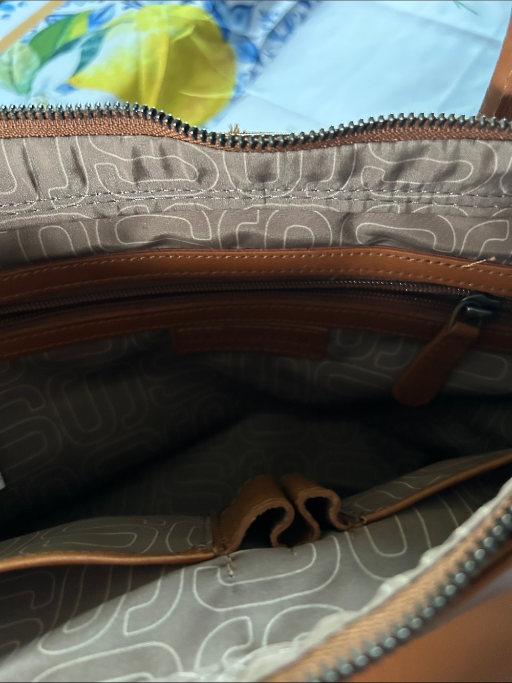 Spikes & Sparrow Cognac Leather Satchel with Detachable Crossbody Strap - Picture 4 of 4